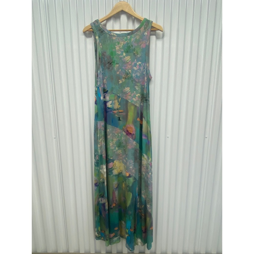 Soft Surroundings Maxi Dress Medium Floral Boho Artsy Romantic Cottage Stretch - Picture 2 of 6
